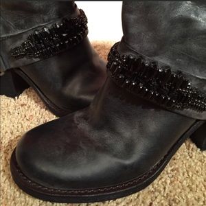 Dark Grey Vera Wang Leather Boots